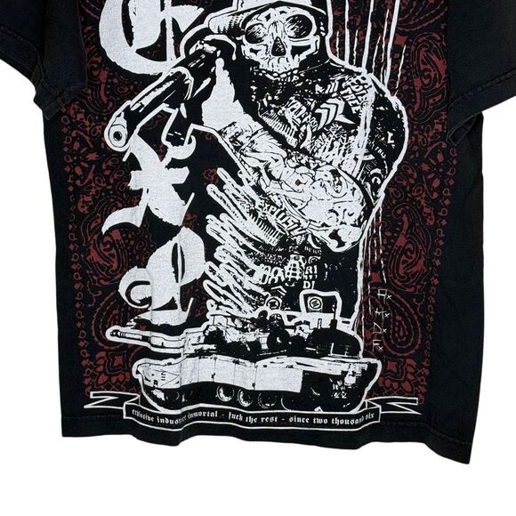 Explosive Industries Black Short Sleeve Graphic Shirt Size M Punk Rock - Picture 3 of 8
